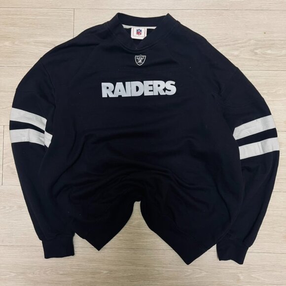 Y2K NFL Las Vegas Raiders Pullover Sweater Men’s XL Black Embroidered Football - Picture 1 of 7